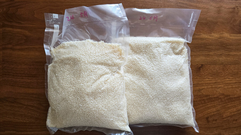 真空パックでお米長期備蓄